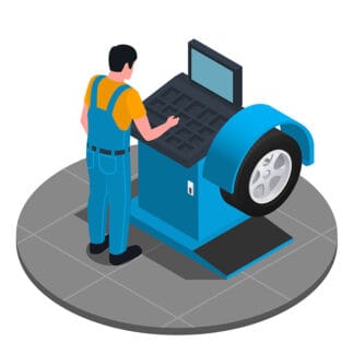 Vanteille asennus ja tasapainotus sekä antureiden asennus